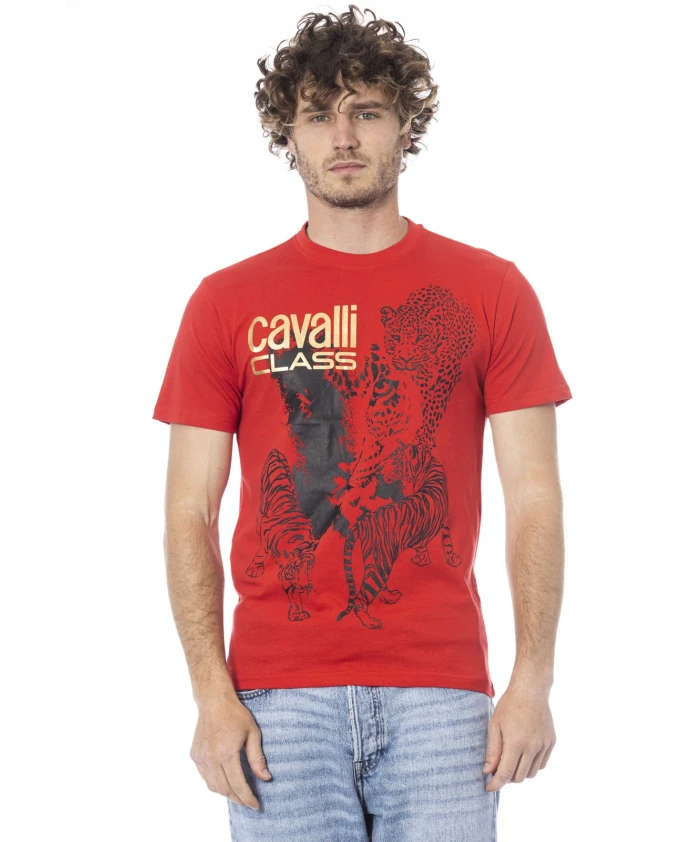 

Футболка с короткими рукавами и логотипом Cavalli Class, красный