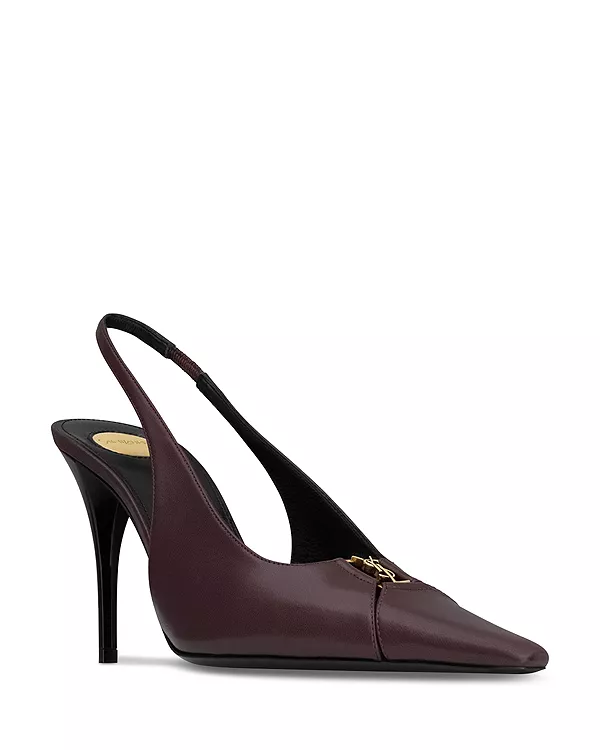 Женские туфли-лодочки Babylone Breteuil с открытой пяткой Saint Laurent, красный