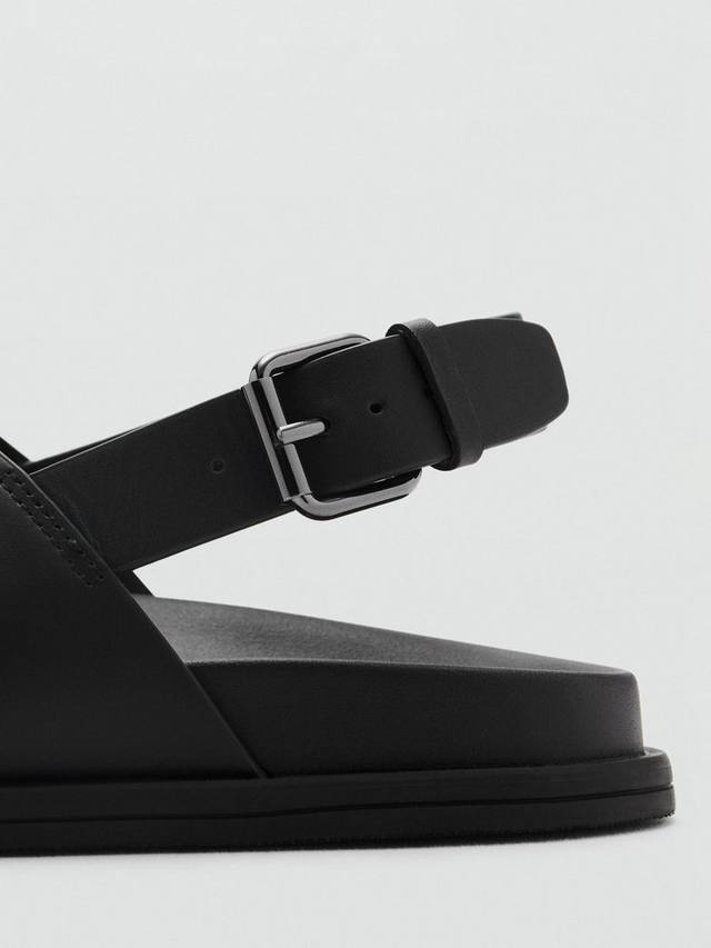 Римские кожаные сандалии с перекрестными ремешками Mango, Black — фото 4
