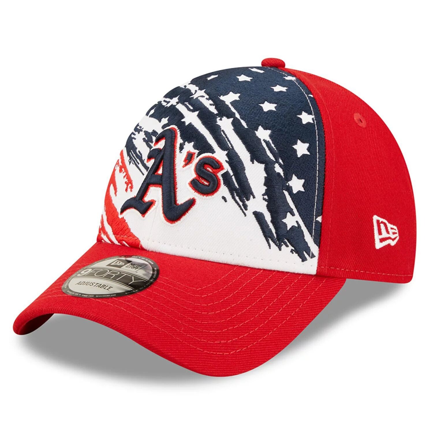 

Мужская регулируемая кепка New Era Red Oakland Athletics 2022, 4 июля 9FORTY Snapback