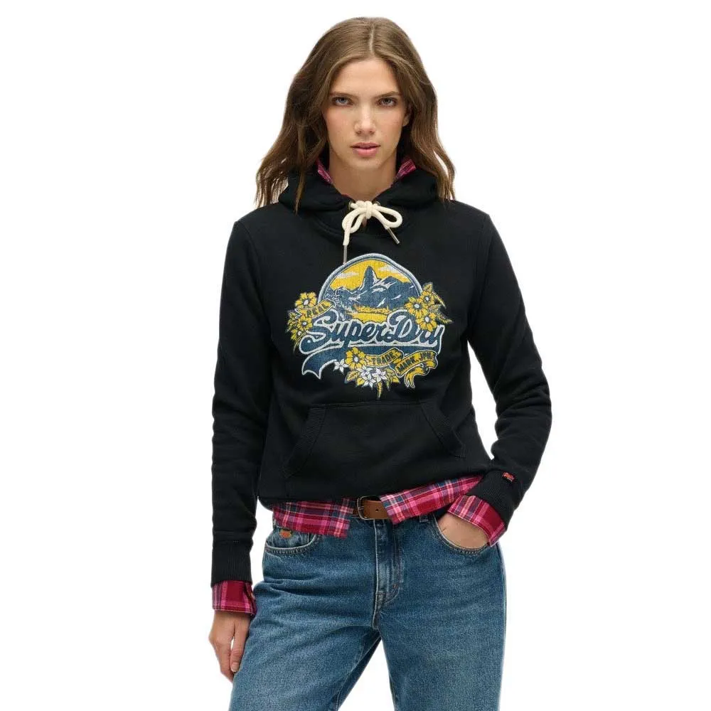 

Худи Superdry Floral, черный