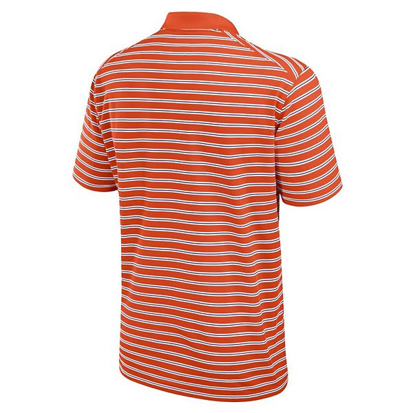 Мужская поло performance primetime victory striped orange/white clemson tigers Nike — фото 4