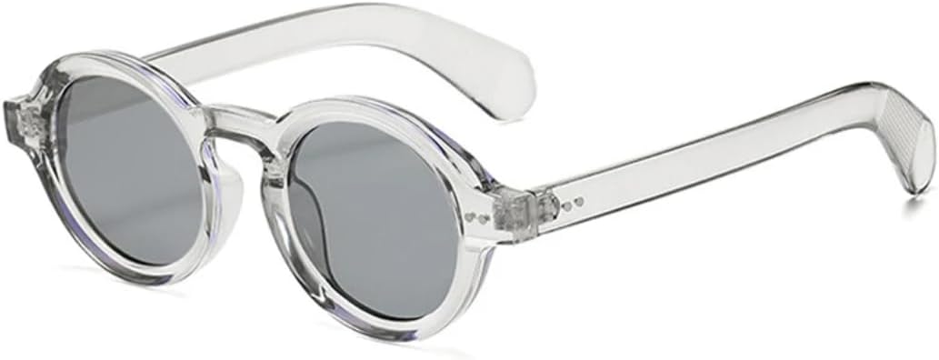 

Солнцезащитные очки для мужчин и женщин - защита от УФ-излучения UV400 - круглые заклепки, декор в стиле панк с леопардовым принтом, для занятий спортом на открытом воздухе и вождения DSVIGF, Gray Gray