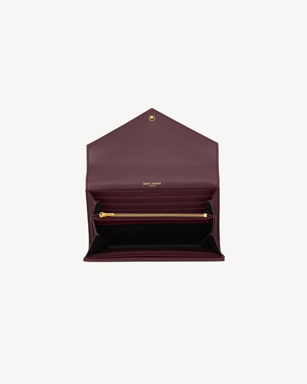 Большой кошелек на клапане CASSANDRE из кожи GRAIN DE POUDRE SAINT LAURENT, бордовый — фото 4