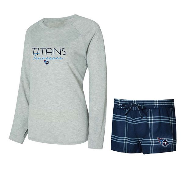 

Женский сет raglan с длинным рукавом и шортами concepts sport navy/gray tennessee titans petition Unbranded