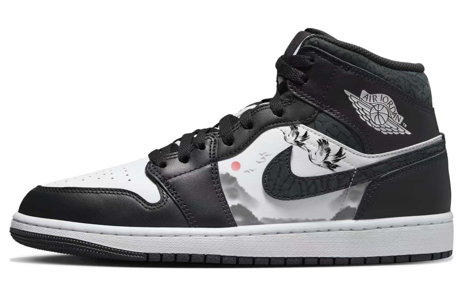 

Кроссовки Air Jordan 1 Vintage Basketball Shoes Men Mid-top Black/white, черный