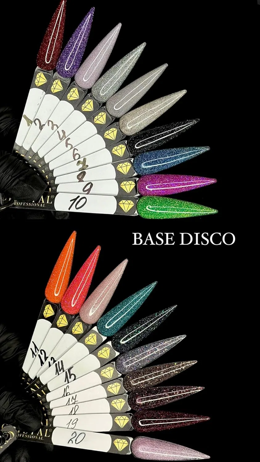 Базовое УФ-гель покрытие для ногтей Base Disco Crystal Professional с глиттером Crystal Professional, Red Glitter 019 — фото 3
