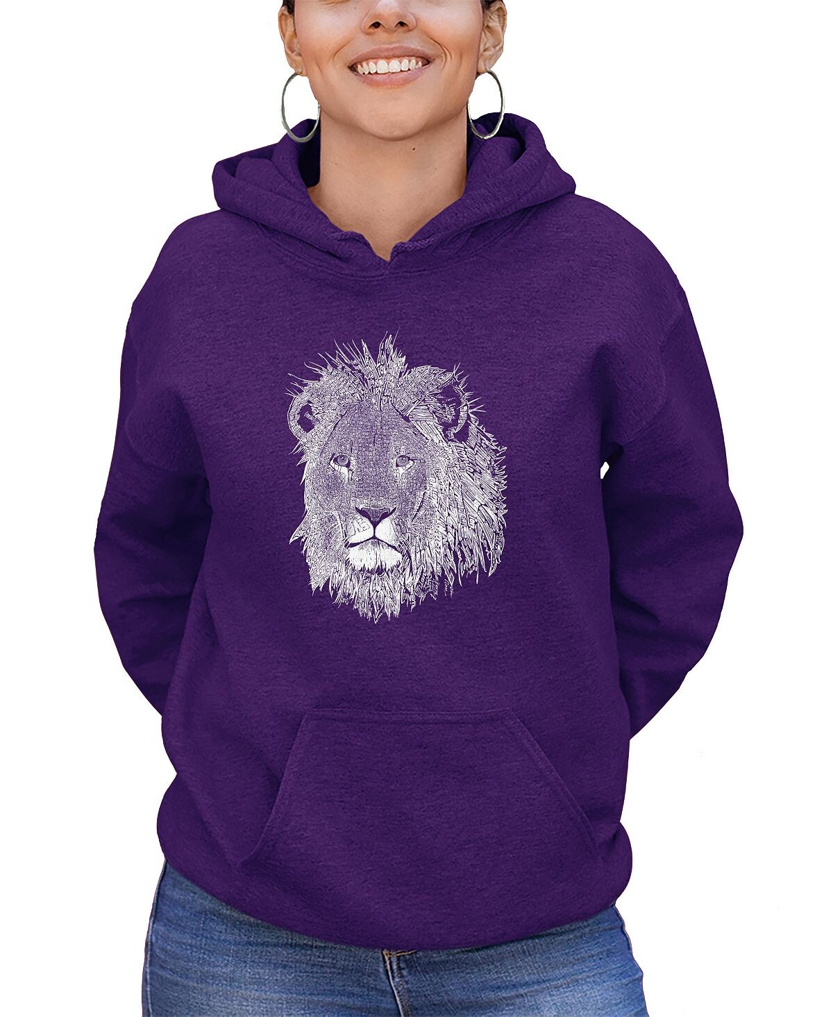 

Женский топ с капюшоном Word Art Lion LA Pop Art