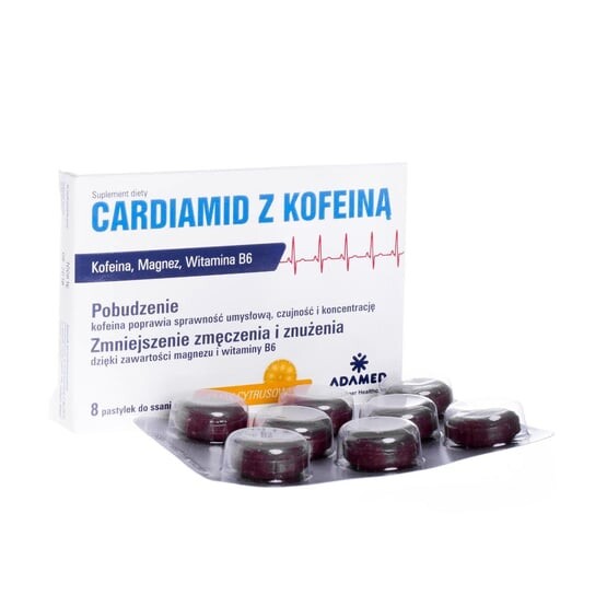 

Кардиамид с кофеином - 8 пастилок со вкусом цитрусовых Adamed