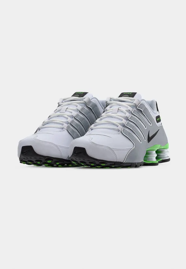Кроссовки shox nz Nike Sportswear, White/Black/Metallic Silver-Coloured/Green Pulse — фото 3