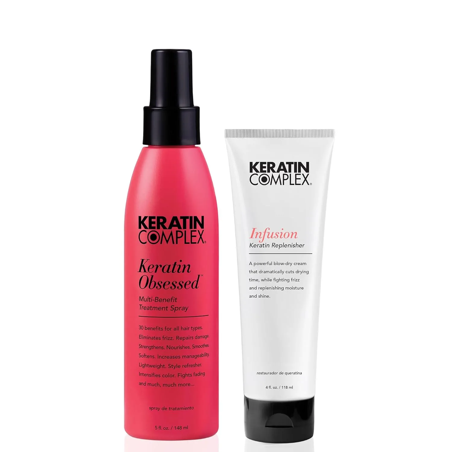 Набор для укладки феном Keratin Complex - Keratin Obsessed, 140 мл + Infusion Keratin Replenisher, 120 мл