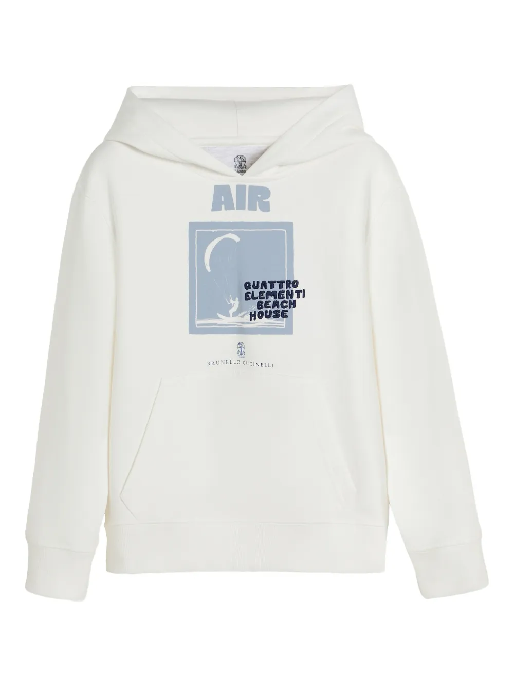 

Толстовка с капюшоном и графичным принтом Brunello Cucinelli Kids, белый