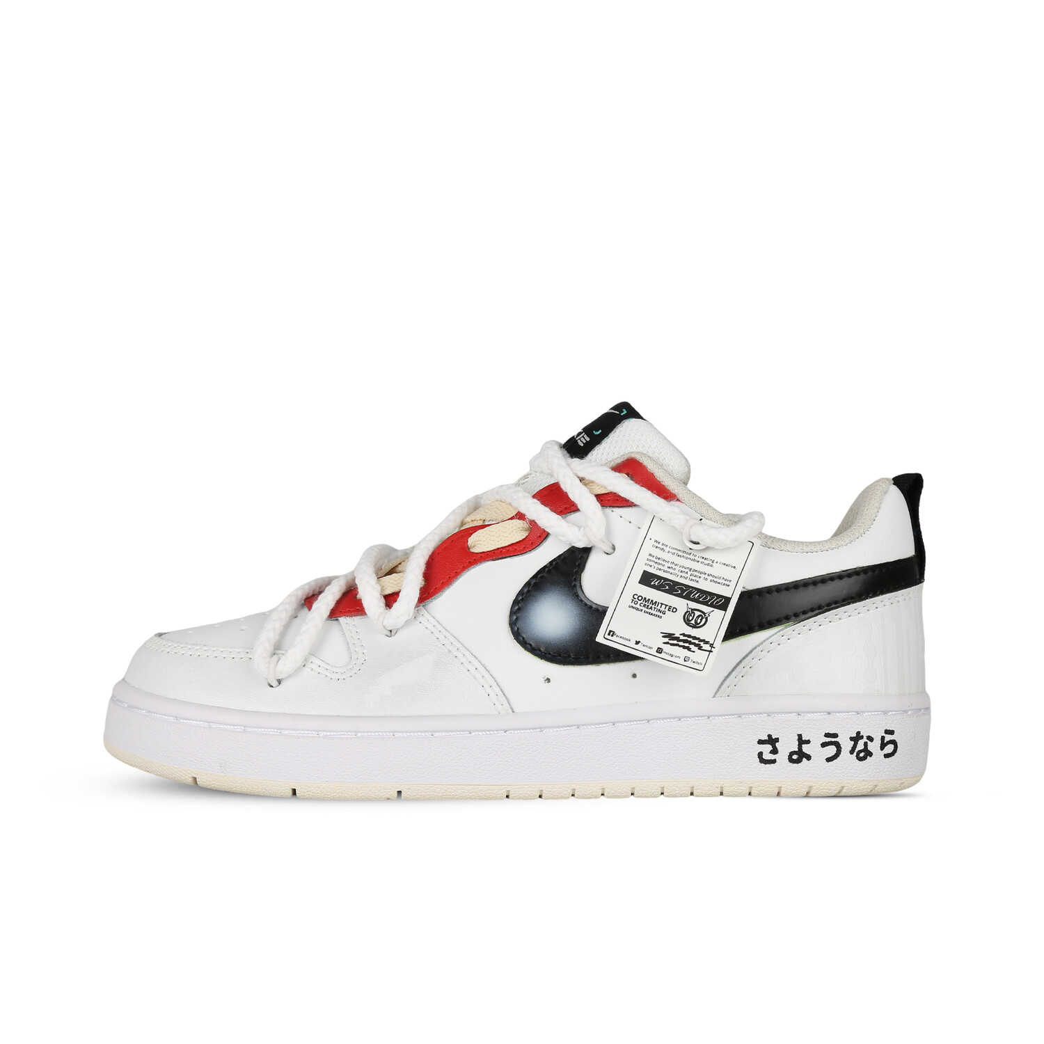 

Кроссовки Nike Court Borough Series Skateboard Shoes Women's Low-Top Black White Red