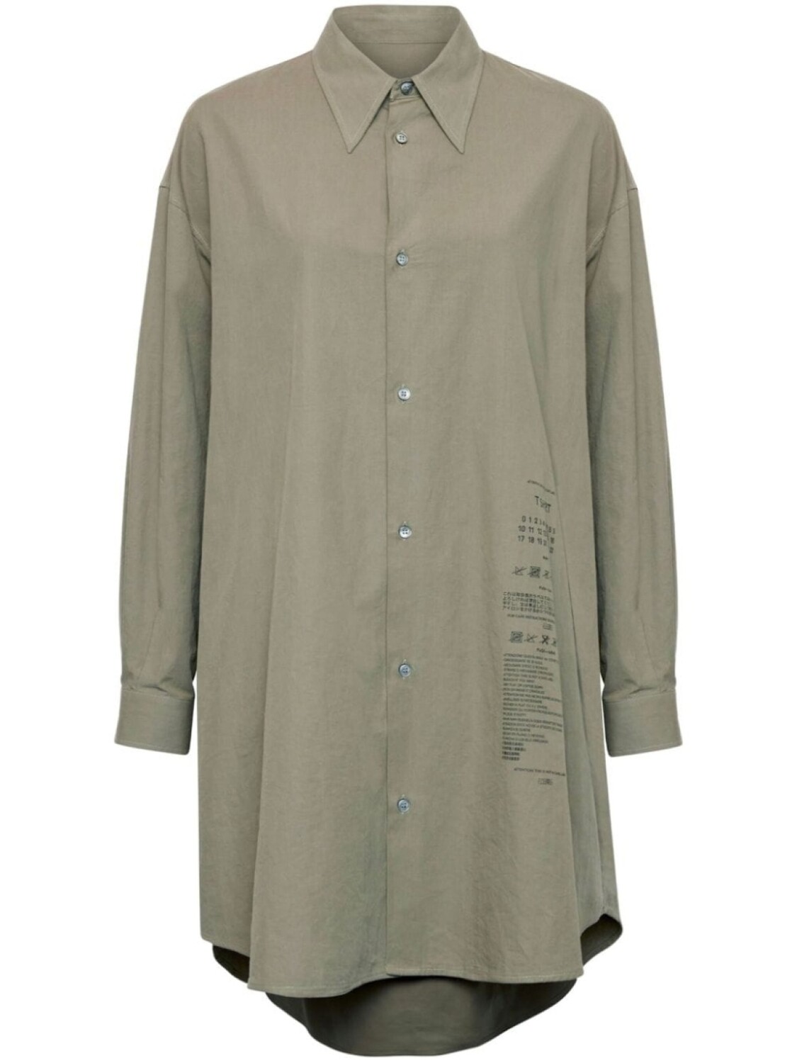 

MM6 Maison Margiela поплиновое платье-рубашка, зеленый