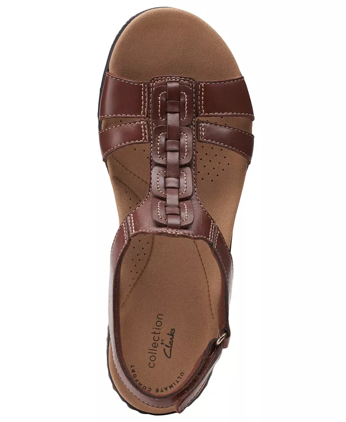 Лодочки Laurieann Kay с Т-образным ремешком и открытой пяткой Clarks, коричневый/бежевый — фото 4