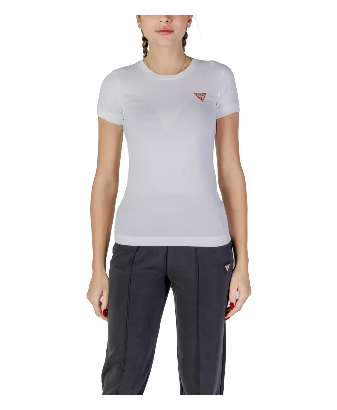 

Белая футболка с круглым вырезом Guess, белый