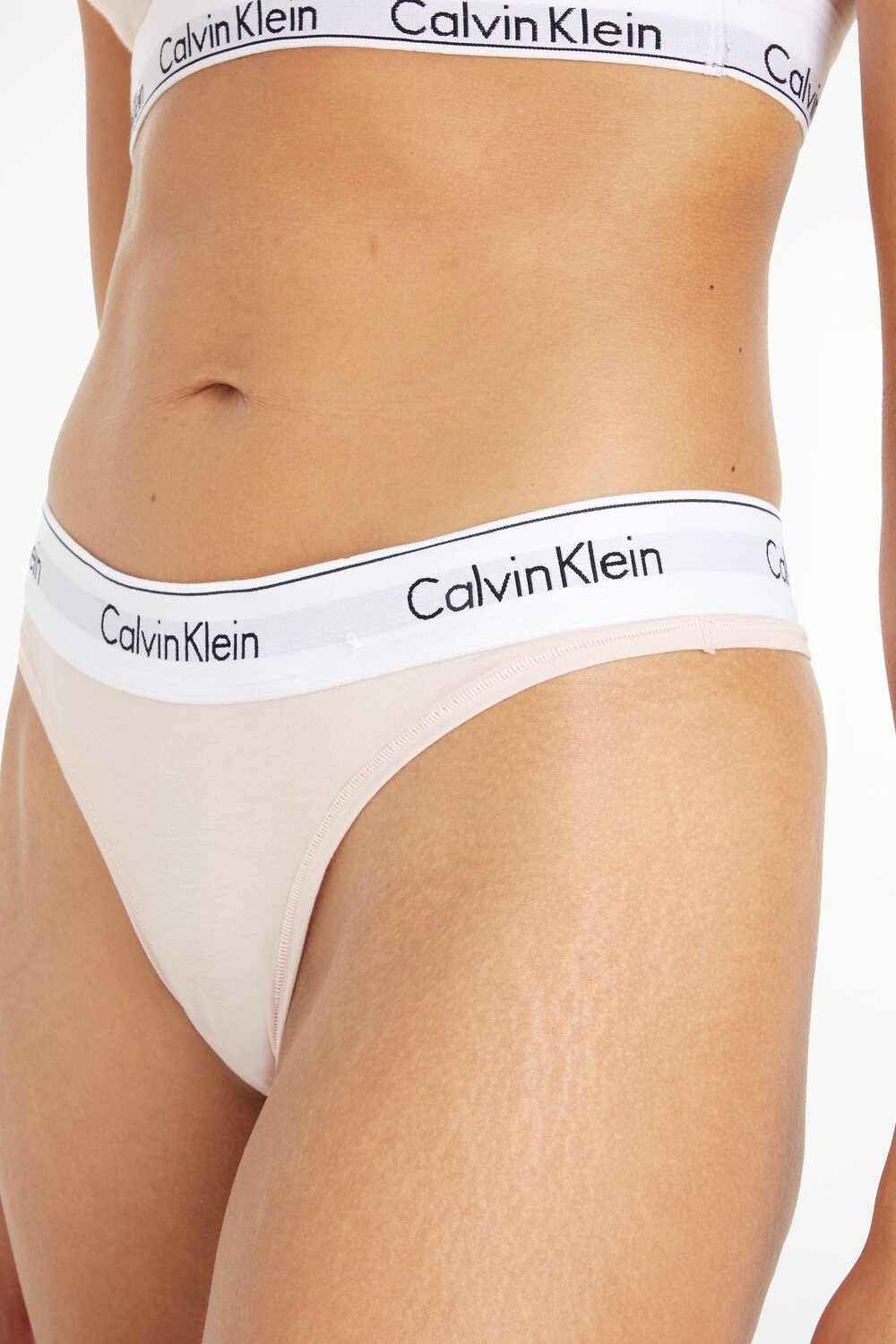Современные хлопковые стринги Calvin Klein, розовый — фото 3
