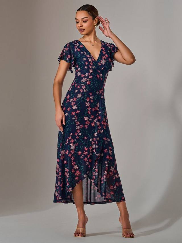 

Платье с цветочными оборками Jolie Moi, цвет Navy/Red