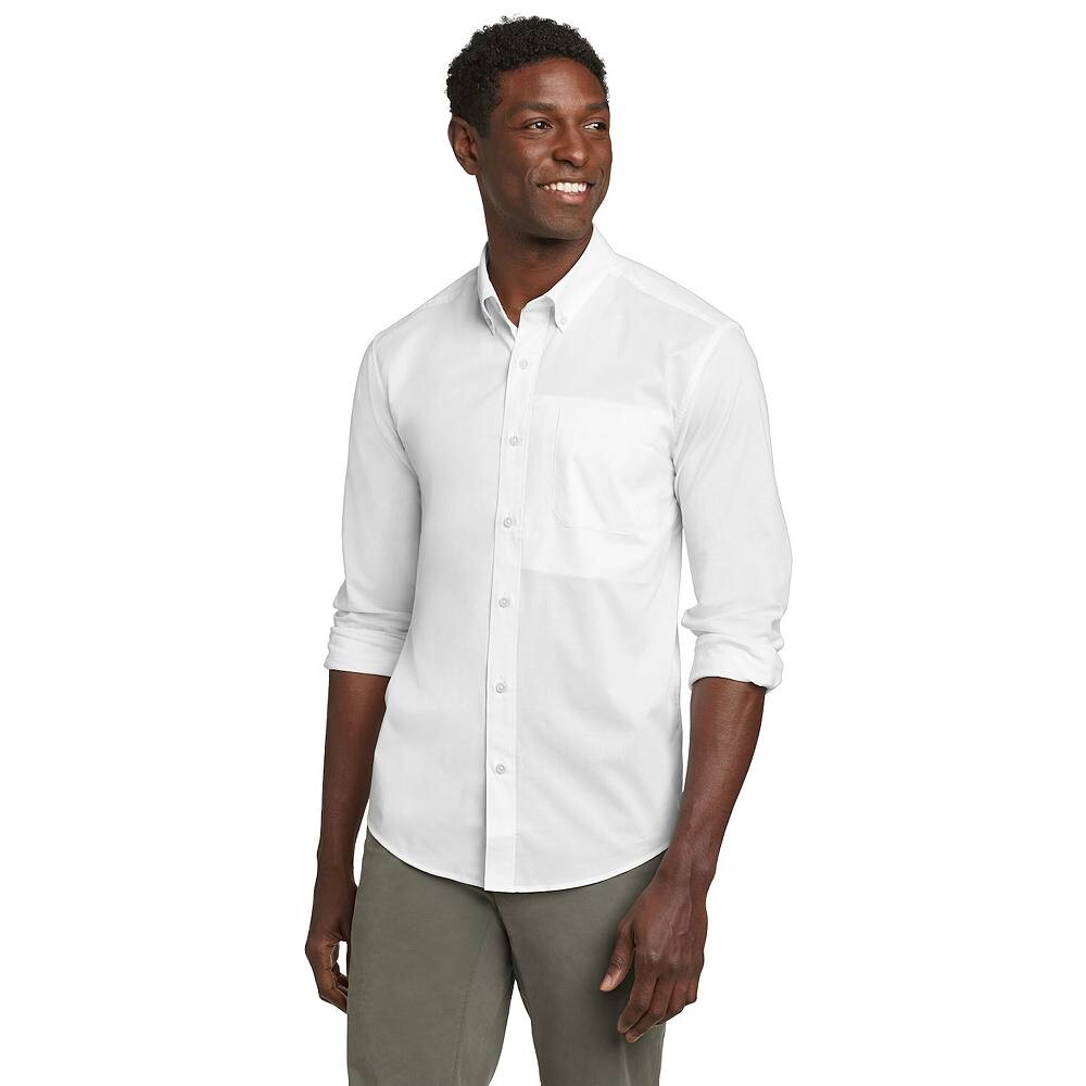 

Гибкая рубашка с длинными рукавами Big & Tall Eddie Bauer Voyager, белый