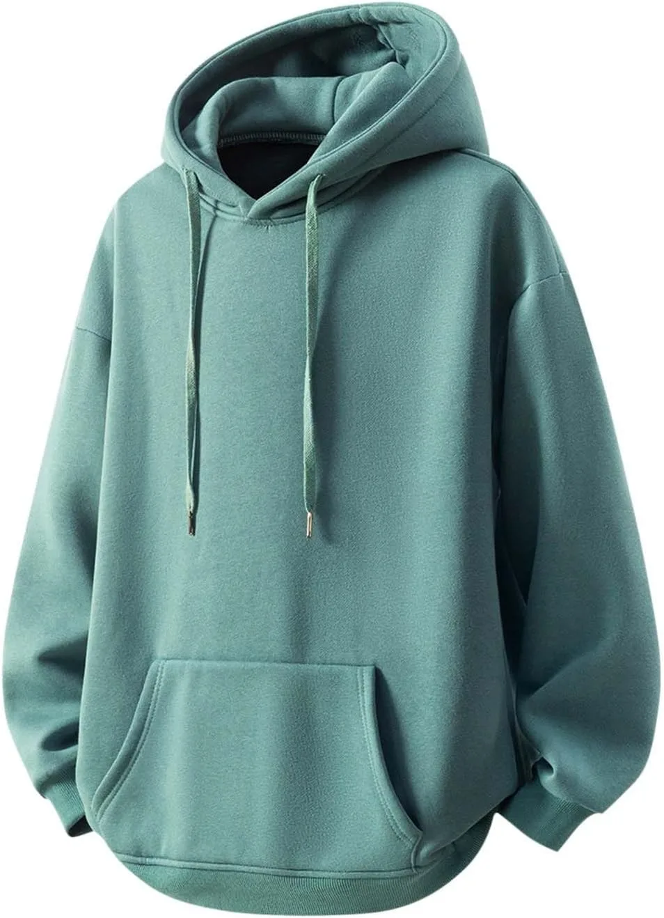 

Мужской худи 2025 тренд высокий воротник пуловер свитшот флис легкий свободный крой карман