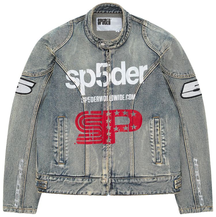 

Джинсовая куртка Sp5der Motorsport цвета индиго