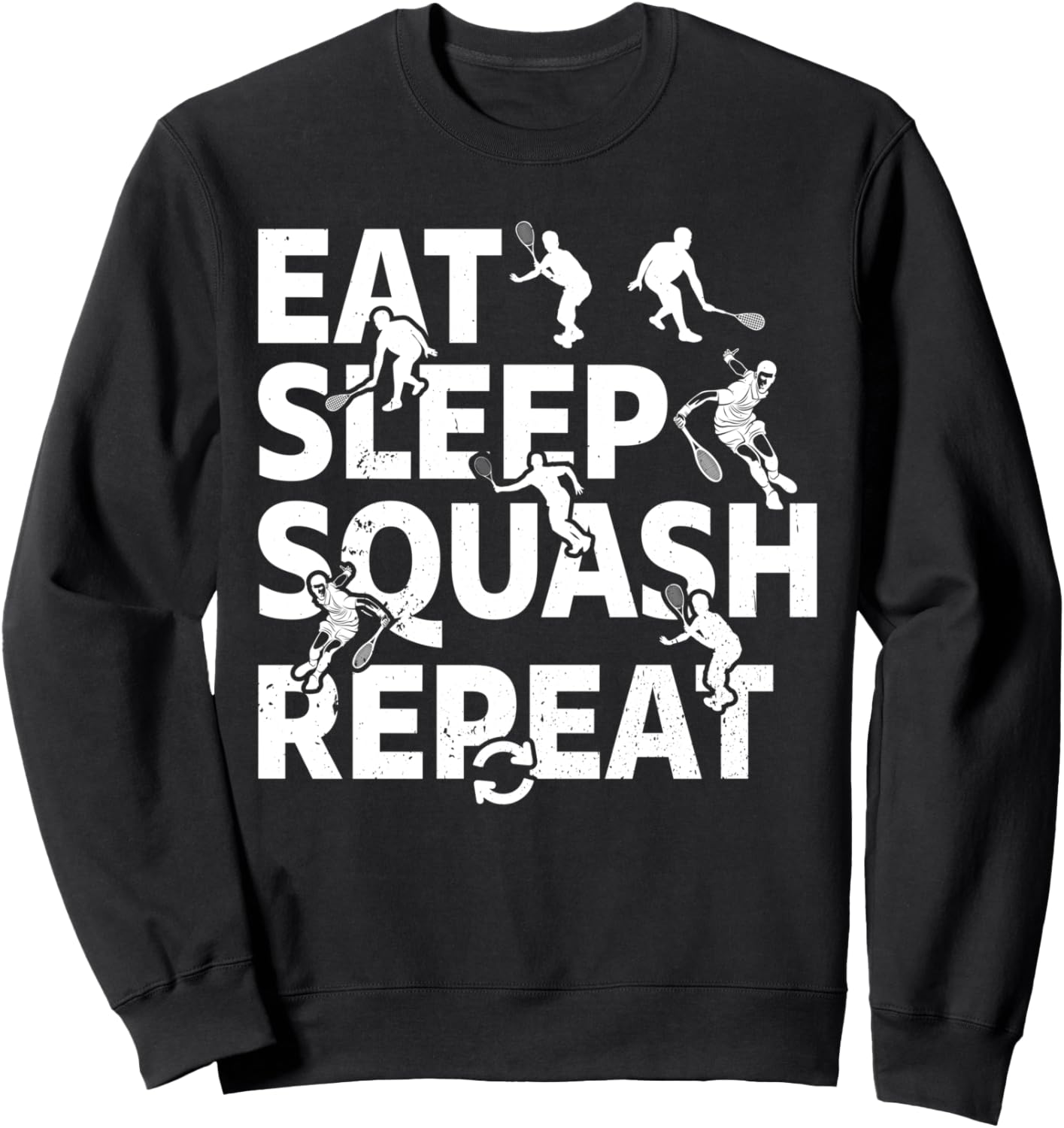 

Ешь, спи, кабачок, повторяй - Толстовка с силуэтом кабачка Playing Squash Player, черный