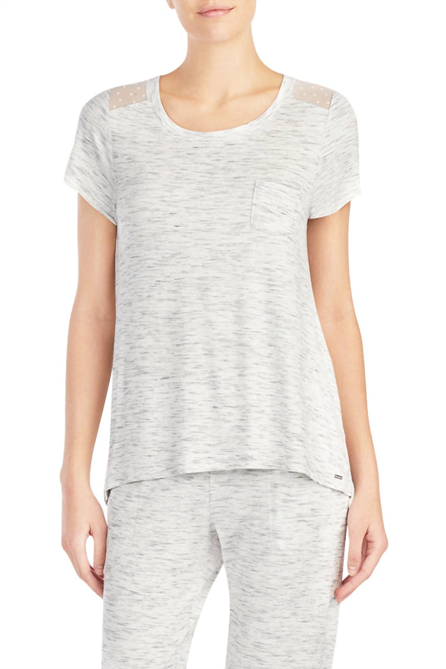 

Пижамный топ с короткими рукавами в сером цвете Kensie, цвет grey heather