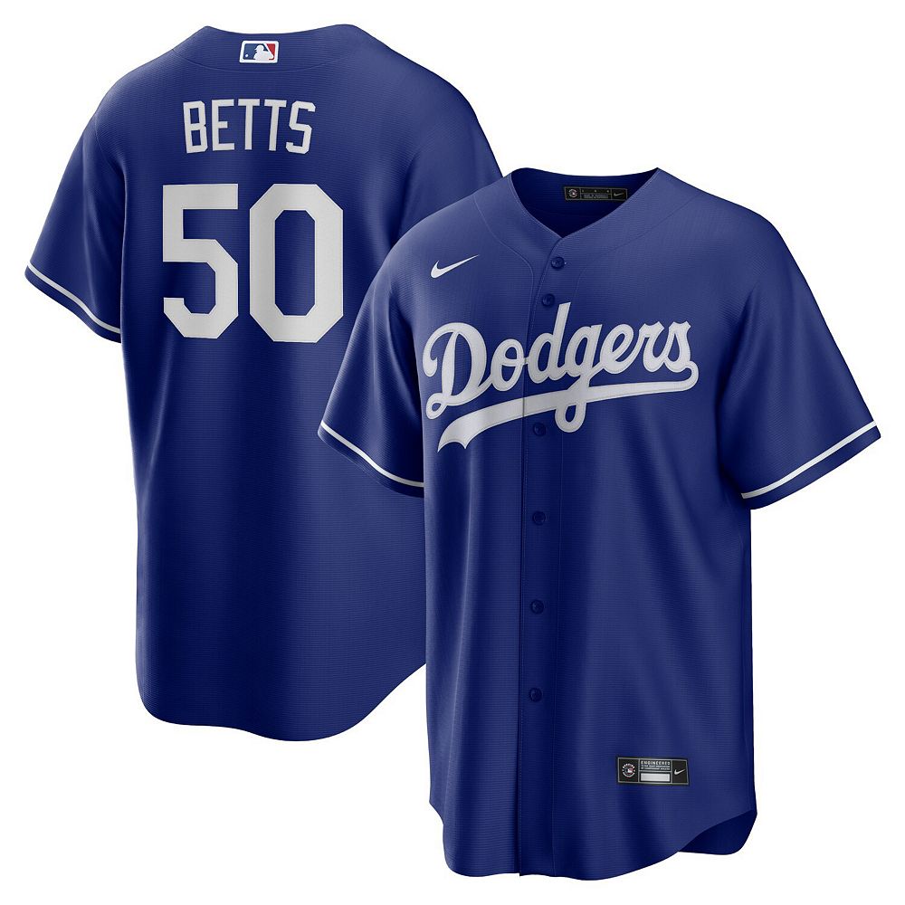 

Мужская футболка Nike Mookie Betts Royal Los Angeles Dodgers с альтернативной копией имени игрока, цвет Lad Blue