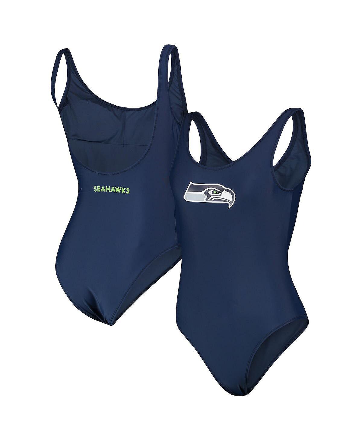 

Женский цельный купальник темно-синего цвета Seattle Seahawks Making Waves G-III 4Her by Carl Banks, темно-синий