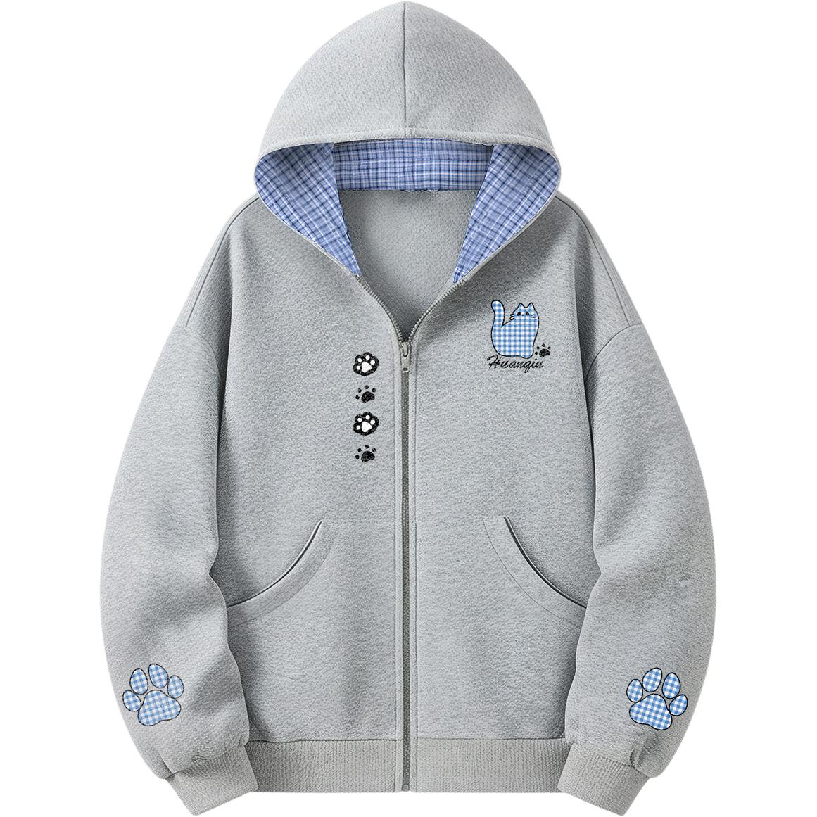 

Толстовка Unisex Hooded Thickened Cardigan HUANQIU, светло-серый