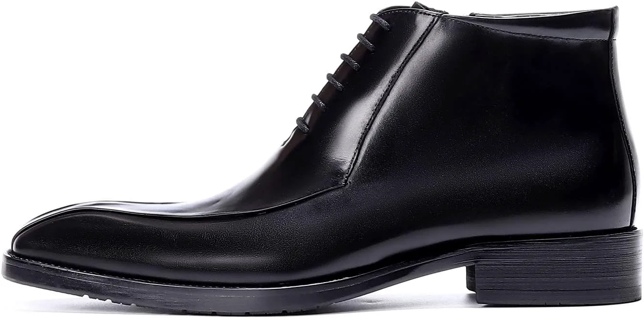 

Мужские ботинки Santimon Oxfords, формальные, из натуральной кожи, с гладким носком, на щиколотке, мужская мода, деловой стиль, повседневная одежда, на свадьбу, выпускной, под смокинг, комфортные западные ботинки на шнуровке, черный