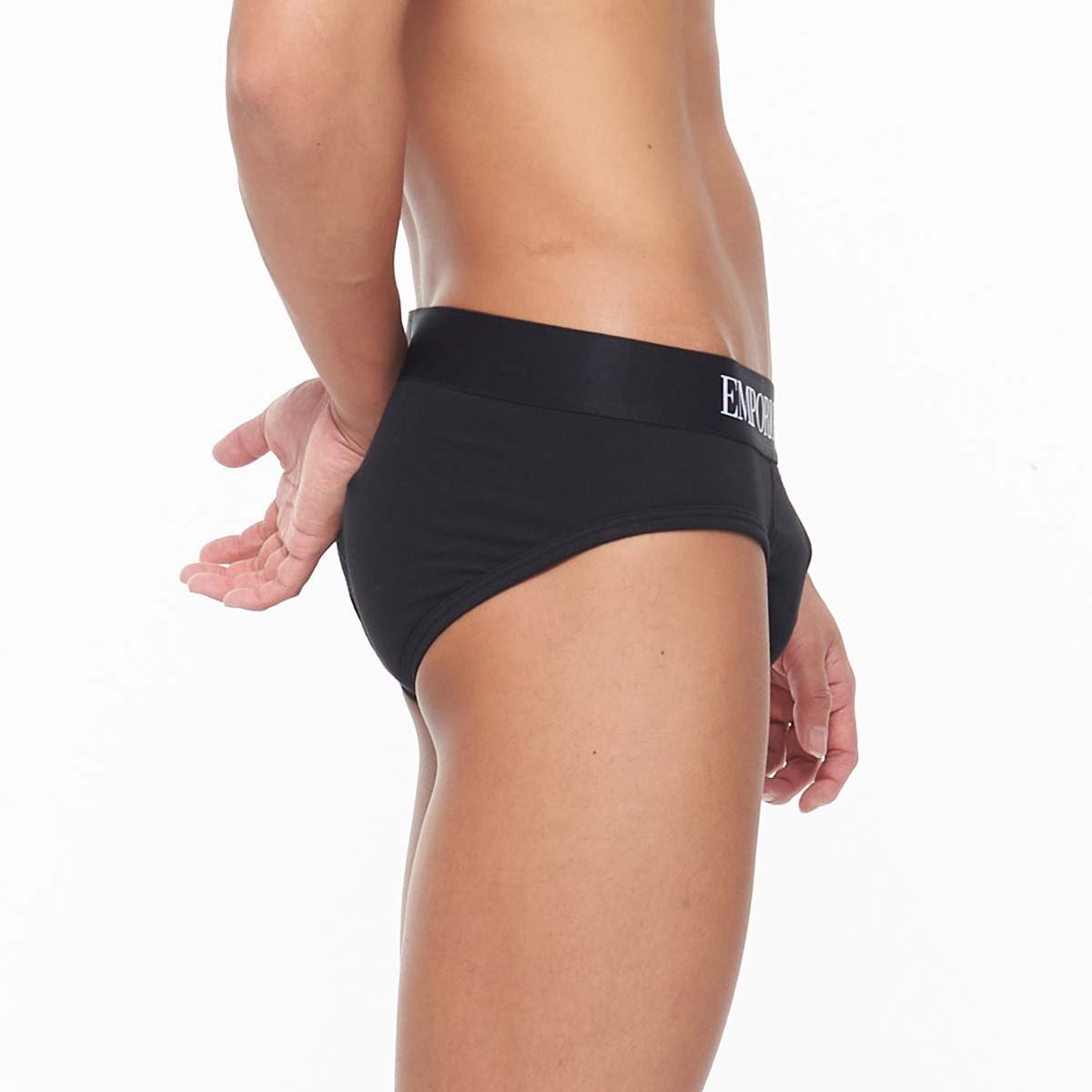 Трусы ICONIC LOGOBAND STRETCH COTTON BRIEF, европейский размер. Emporio Armani, 98. Black — фото 3