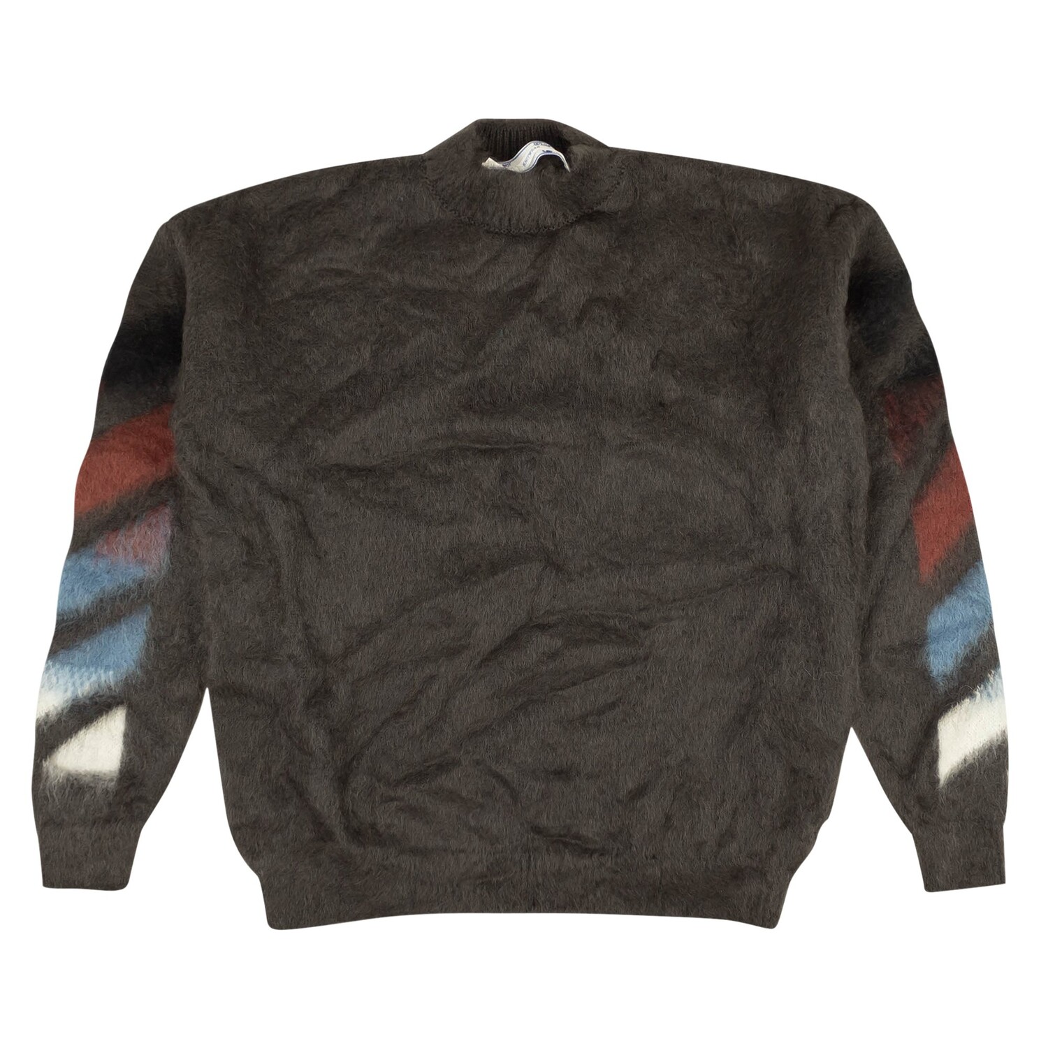 

Off-White Diag Brush Mohair Crewneck, Серый