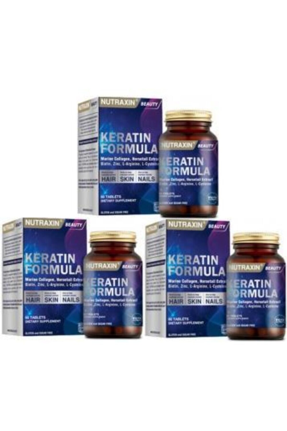 

Nutraxin Keratin Formula 60 Tablet X 3 шт.