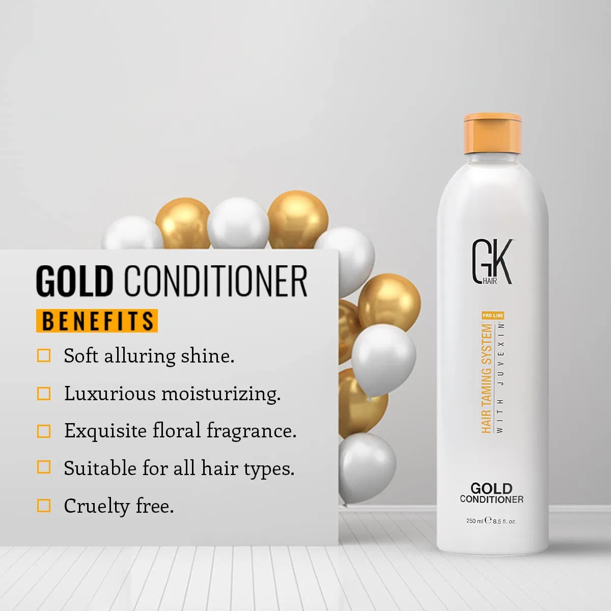 Кондиционер для волос «Gold Conditioner» 250 мл от GK HAIR Global Keratin Gk Hair — фото 2