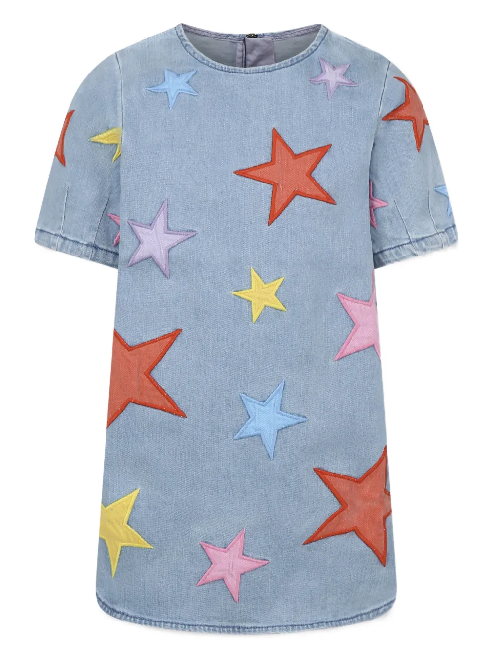 

Джинсовое платье с нашивками Stella McCartney Kids, синий