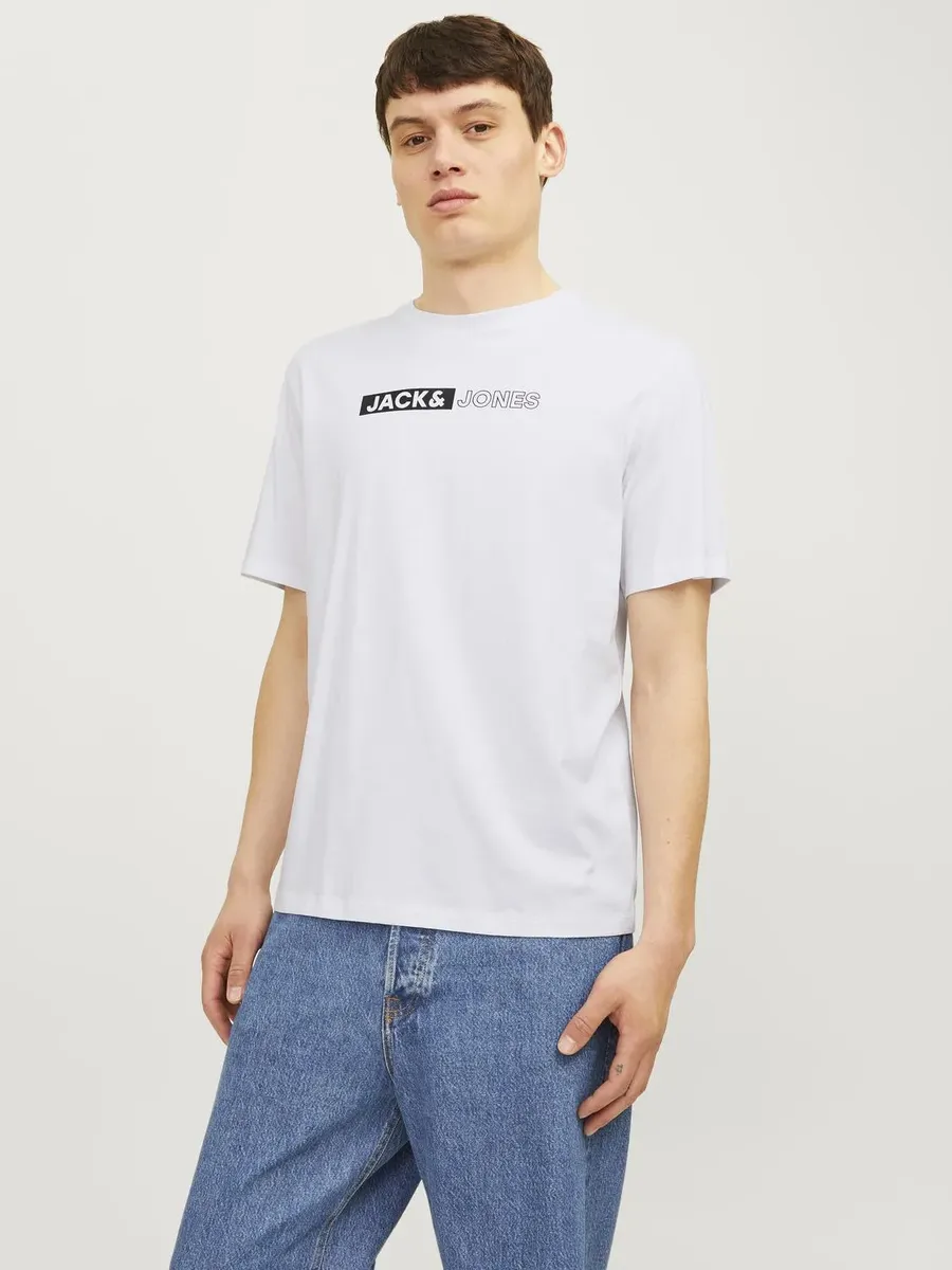 

Рубашка с круглым вырезом Jack & Jones "JJECORP LOGO TEE PLAY SS O-NECK NOOS", белый