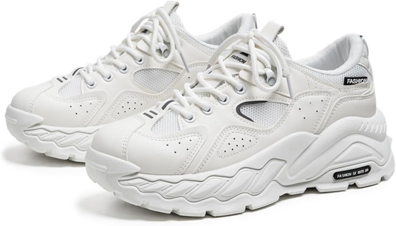 

Мужские массивные кроссовки, модные повседневные спортивные туфли, дышащая сетка, теннисные и ходовые кроссовки Zhoupulp, белый
