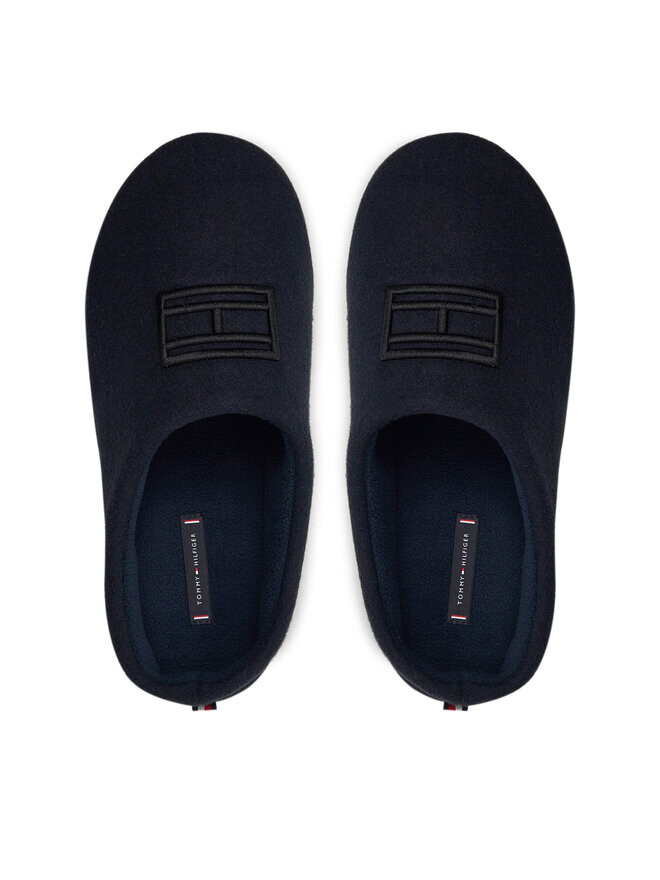 Домашние тапочки Tommy Hilfiger Flag Warm Felt House Shoe FM0FM05227, темно-синий — фото 3