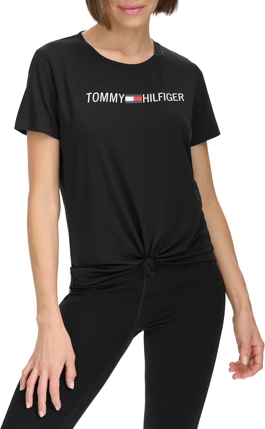 Женская футболка с графическим логотипом Tommy Hilfiger, Black — фото 2