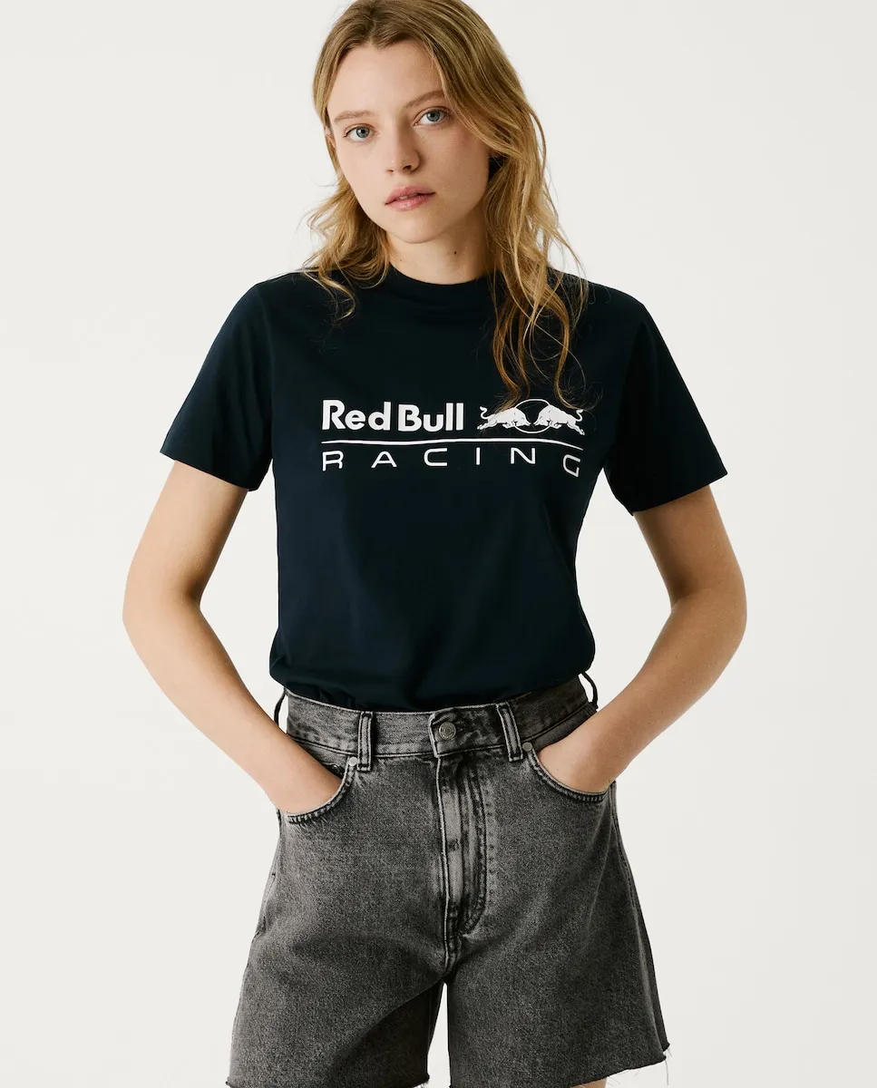 

Женская футболка с коротким рукавом и логотипом Pepe Jeans, тёмно-синий