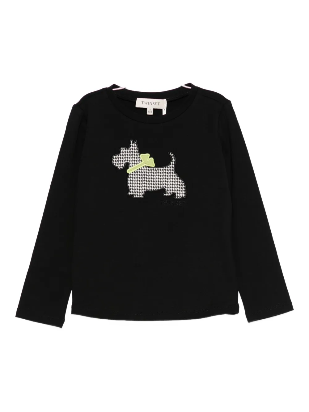 

Топ с узором "гусиная лапка" TWINSET Kids, черный