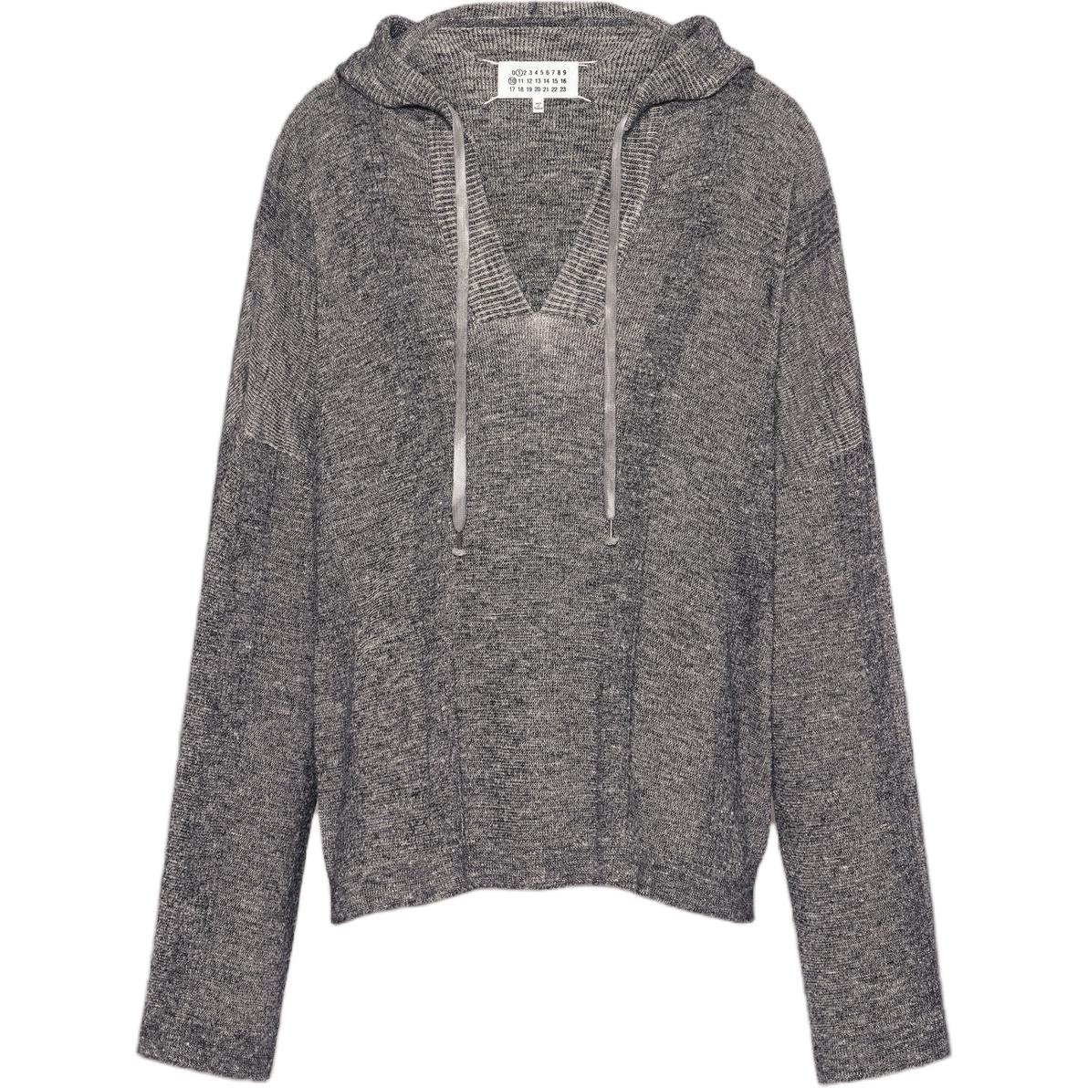 

Летняя шанельная вязаная толстовка с капюшоном Maison Margiela, серый