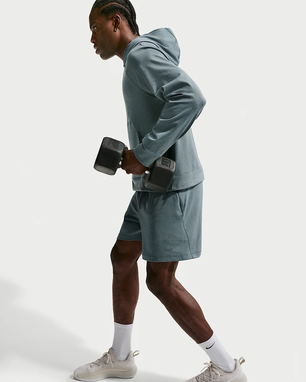 Мужские шорты Dri-FIT 7" Performance Nike Primary NanoKnit, Mineral Slate/Black Spruce/Heather/Mineral Slate — фото 4