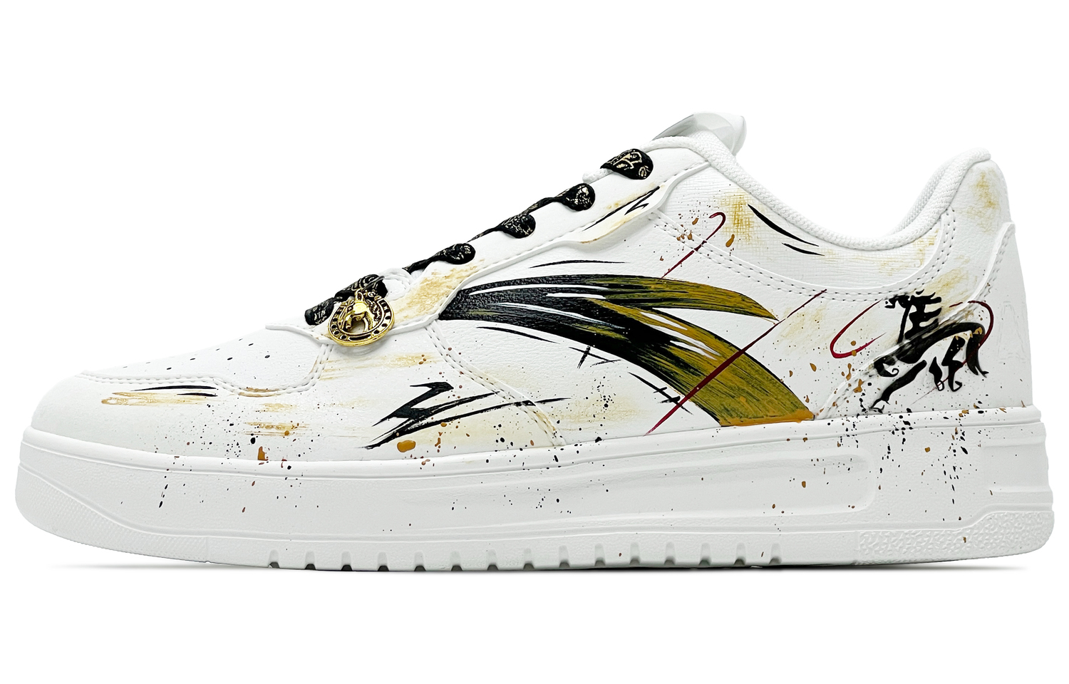 

Мужские легкие скейтерские кросовки с низким верхом, противоскользящей подошвой и амортизацией для комфорта ANTA, белое золото