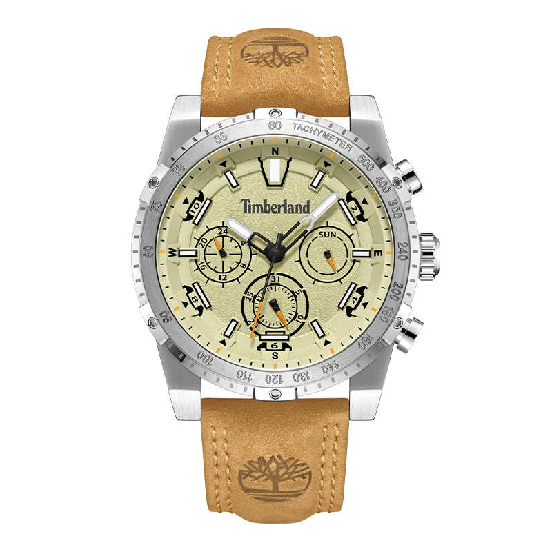 

Sherbrook Collection Мужские часы Кварцевый механизм Кожаный ремешок Бежевый циферблат Timberland