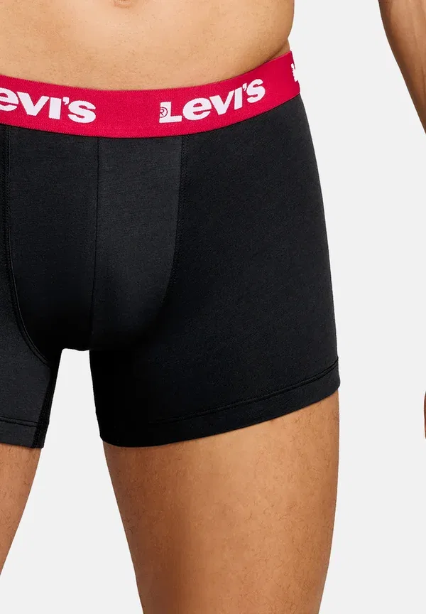 Трусы мужские Levis herren boxershorts repeat logo boxer unterwäsche pants 4 er pack trunks Levi'S, черно-красные — фото 3