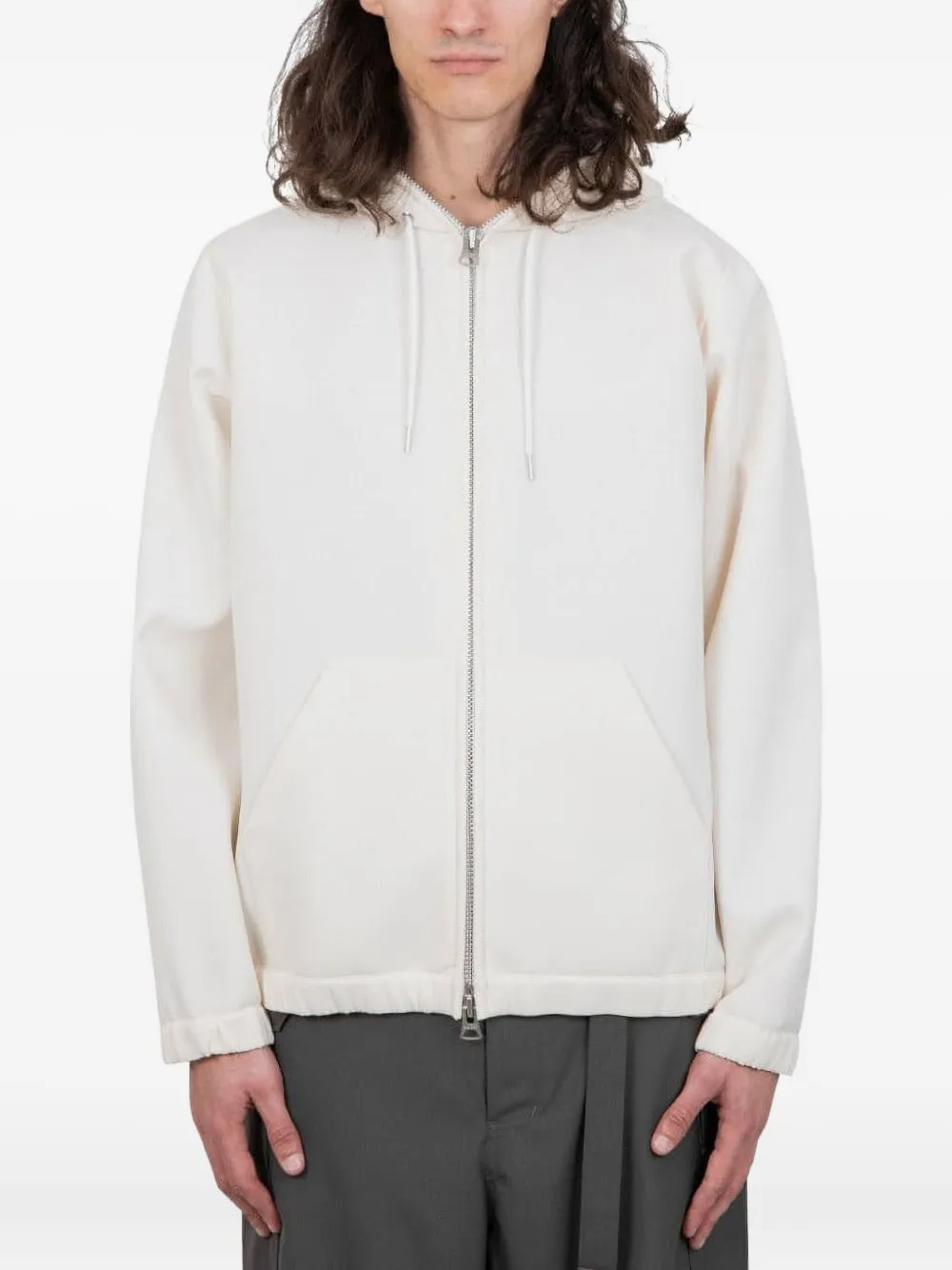 

Толстовка с капюшоном на молнии SACAI, белый