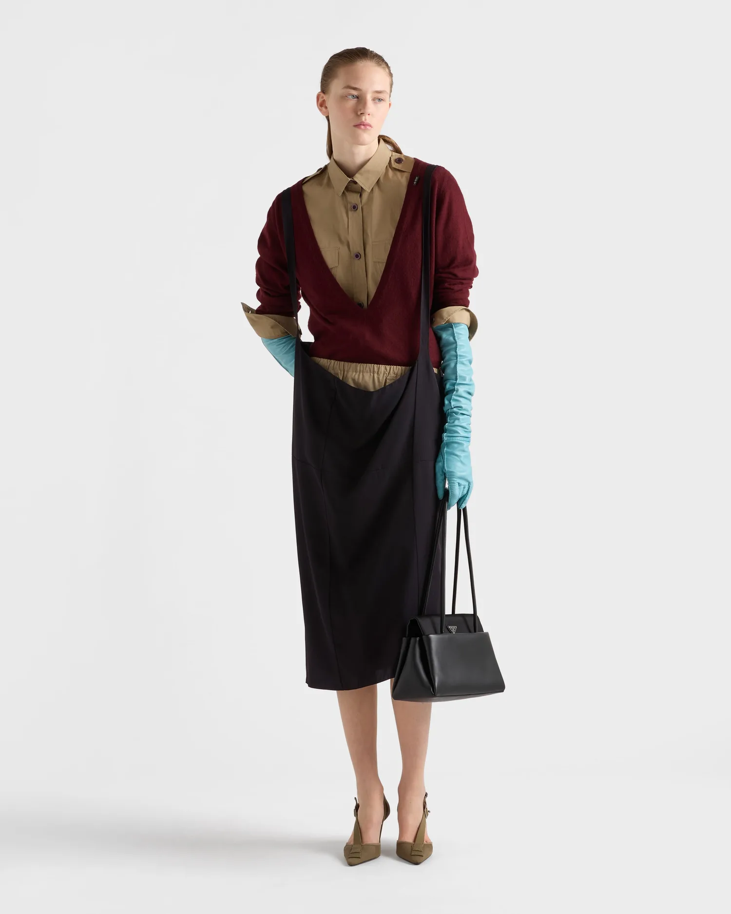 Юбка из крепа Prada, черный — фото 2