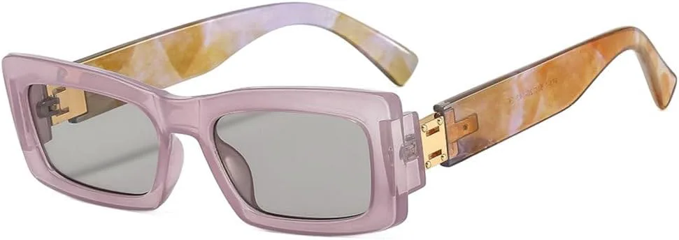 

Солнцезащитные очки LVTFCO, маленькие прямоугольные, для мужчин и женщин, квадратные, дорожные, винтажные, ретро, ​​UV400, фиолетовые, один размер, Purple